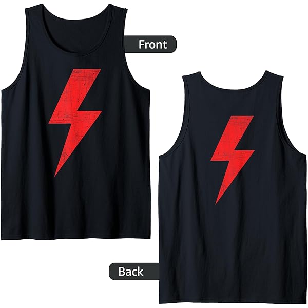 Amazon.com: Bolt of Lightning Thunderbolt RED Front Back